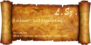 Leiner Szilveszter névjegykártya